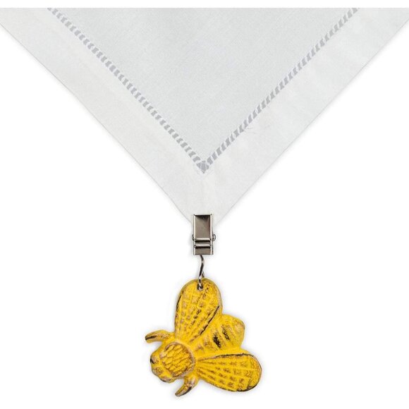 Abbott Collection Set Of 4 Yellow Metal Bee Tablecloth Weights - Picture 2 of 2